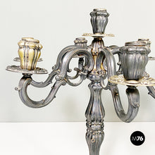 Load image into Gallery viewer, Seven-flame silver candelabras, 1880s
