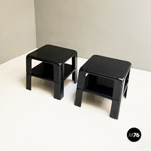 Charger l'image dans la galerie, Black plastic coffee tables 4 Gatti by Mario Bellini for B&B, 1970s