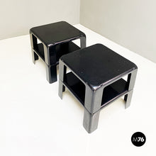 Charger l'image dans la galerie, Black plastic coffee tables 4 Gatti by Mario Bellini for B&B, 1970s