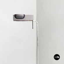 将图片加载到图库查看器,Black metal and chromed steel floor lamp, 1980s