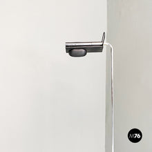 将图片加载到图库查看器,Black metal and chromed steel floor lamp, 1980s