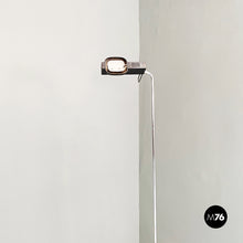 将图片加载到图库查看器,Black metal and chromed steel floor lamp, 1980s