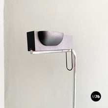 将图片加载到图库查看器,Black metal and chromed steel floor lamp, 1980s