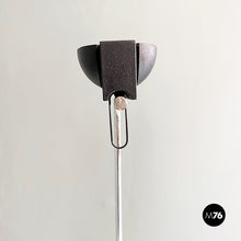 将图片加载到图库查看器,Black metal and chromed steel floor lamp, 1980s