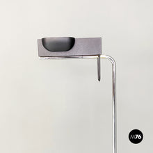 将图片加载到图库查看器,Black metal and chromed steel floor lamp, 1980s