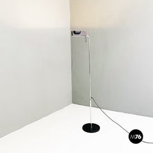 将图片加载到图库查看器,Black metal and chromed steel floor lamp, 1980s