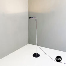 将图片加载到图库查看器,Black metal and chromed steel floor lamp, 1980s