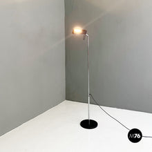 将图片加载到图库查看器,Black metal and chromed steel floor lamp, 1980s