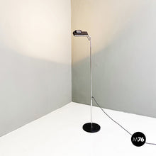 将图片加载到图库查看器,Black metal and chromed steel floor lamp, 1980s