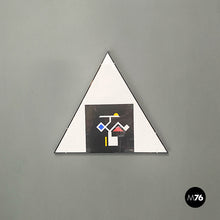 Load image into Gallery viewer, Triangular painting with collage by Bertolio, 1999