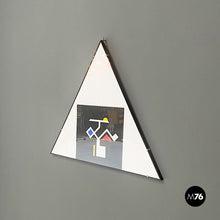 Load image into Gallery viewer, Triangular painting with collage by Bertolio, 1999