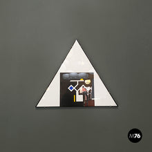 Load image into Gallery viewer, Triangular painting with collage by Bertolio, 1999