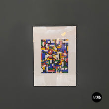Load image into Gallery viewer, Rectangular painting with collage by Bertolio, 1984