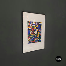 Load image into Gallery viewer, Rectangular painting with collage by Bertolio, 1984