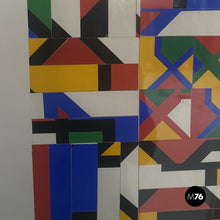 Load image into Gallery viewer, Rectangular painting with collage by Bertolio, 1984