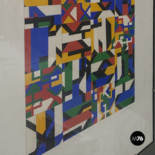 Load image into Gallery viewer, Rectangular painting with collage by Bertolio, 1984