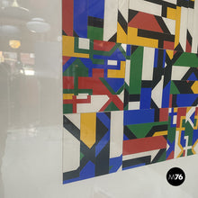 Load image into Gallery viewer, Rectangular painting with collage by Bertolio, 1984