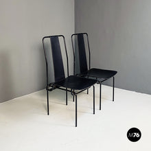 将图片加载到图库查看器,Black chairs by Adalberto del Lago for Misura Emme, 1980s