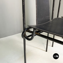 将图片加载到图库查看器,Black chairs by Adalberto del Lago for Misura Emme, 1980s