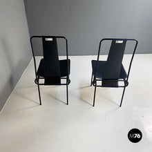 将图片加载到图库查看器,Black chairs by Adalberto del Lago for Misura Emme, 1980s
