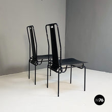 将图片加载到图库查看器,Black chairs by Adalberto del Lago for Misura Emme, 1980s