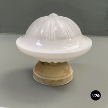 Load image into Gallery viewer, White glass and grey metal Liberty wall lamps, 1920s