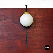 Load image into Gallery viewer, Opaline glass and brass wall lamp, 1950s
