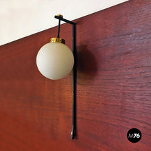 Load image into Gallery viewer, Opaline glass and brass wall lamp, 1950s