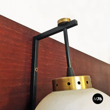 Load image into Gallery viewer, Opaline glass and brass wall lamp, 1950s
