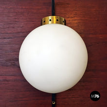 Load image into Gallery viewer, Opaline glass and brass wall lamp, 1950s