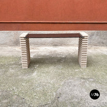 Load image into Gallery viewer, Travertine and smoked glass consolle, 1970s.