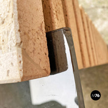 Load image into Gallery viewer, Travertine and smoked glass consolle, 1970s.