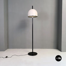 Load image into Gallery viewer, Black and white metal floor lamp, 1980s