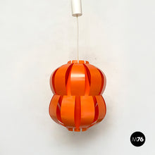 Load image into Gallery viewer, Orange plastic Room Light model chandelier, 1960s