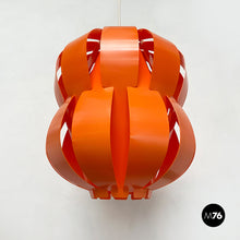 Load image into Gallery viewer, Orange plastic Room Light model chandelier, 1960s
