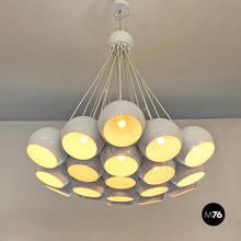 Load image into Gallery viewer, White chandelier with 19 light, 1970s