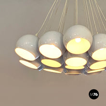 Load image into Gallery viewer, White chandelier with 19 light, 1970s