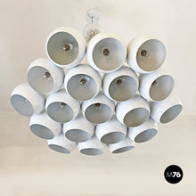 Load image into Gallery viewer, White chandelier with 19 light, 1970s