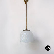 Load image into Gallery viewer, Opalin glass chanderlier with central steel rod, 1970s