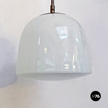 Load image into Gallery viewer, Opalin glass chanderlier with central steel rod, 1970s