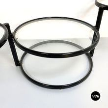 将图片加载到图库查看器,Black metal and glass three floors coffee table, 1970s
