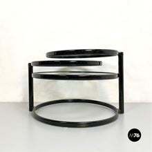 将图片加载到图库查看器,Black metal and glass three floors coffee table, 1970s