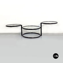 将图片加载到图库查看器,Black metal and glass three floors coffee table, 1970s