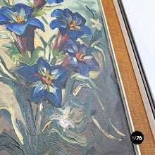 画像をギャラリービューアに読み込む, Floral painting with frame and passepartout by Cimbali, 1972