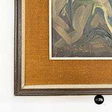 画像をギャラリービューアに読み込む, Floral painting with frame and passepartout by Cimbali, 1972