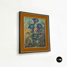 画像をギャラリービューアに読み込む, Floral painting with frame and passepartout by Cimbali, 1972
