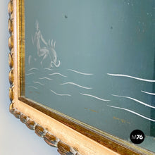 Load image into Gallery viewer, Rectangular mirror with lines drawn on the glass, 1940s