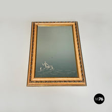 Load image into Gallery viewer, Rectangular mirror with lines drawn on the glass, 1940s