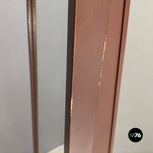 画像をギャラリービューアに読み込む, Floor mirror with matt brown painted wooden structure, 1980s
