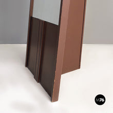 画像をギャラリービューアに読み込む, Floor mirror with matt brown painted wooden structure, 1980s